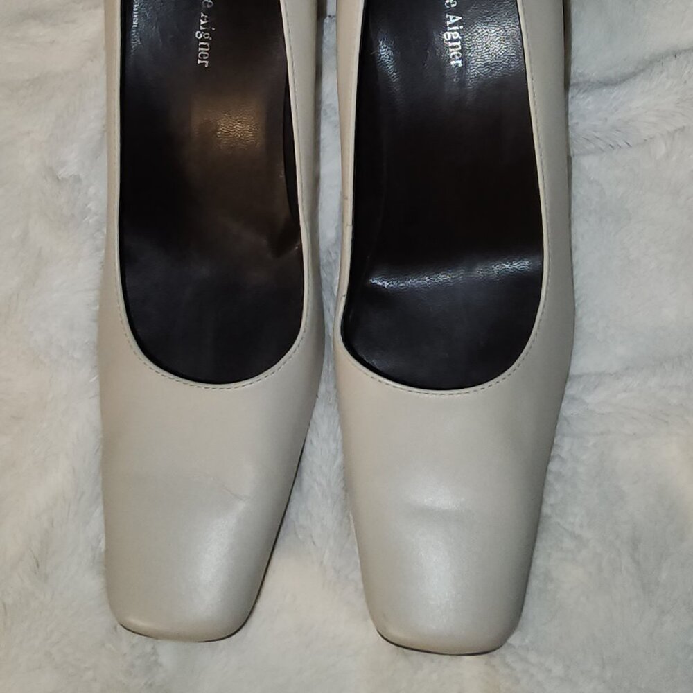 Etienne Aigner Square Toe Pumps, Size 7